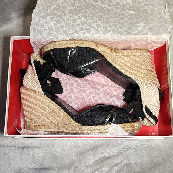 Mila Coach Espadrilles sz 8 wedge sandals - Picture 14 of 15